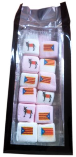 Guimauves marshmallows chamallows imprimées de motifs catalans