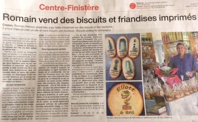 Article de presse impression sur biscuits. presquile-compagny.fr